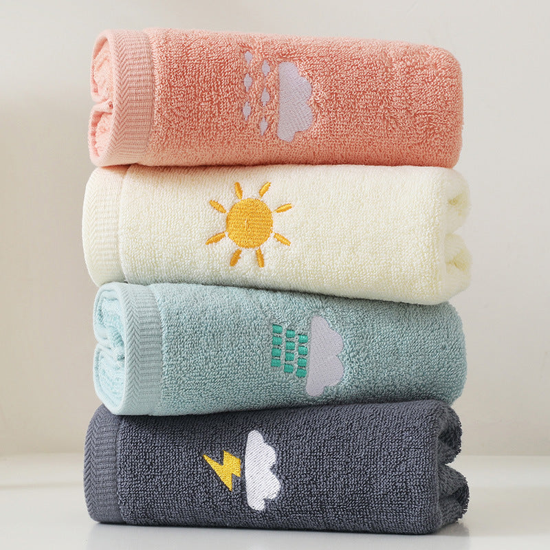 Embroidered towel made of pure cotton - soft and absorbent (74x34cm)