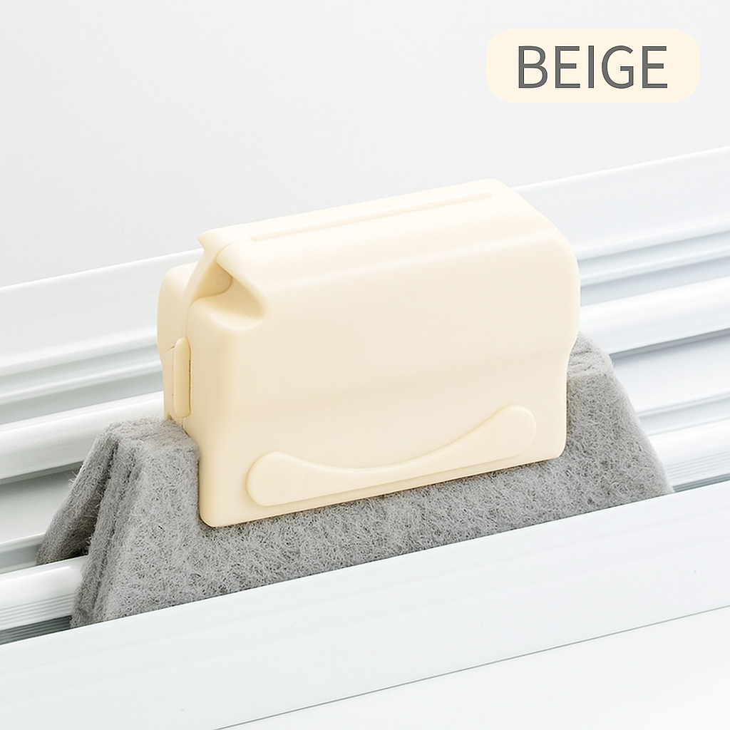 Household cleaning brush for grout and window tracks