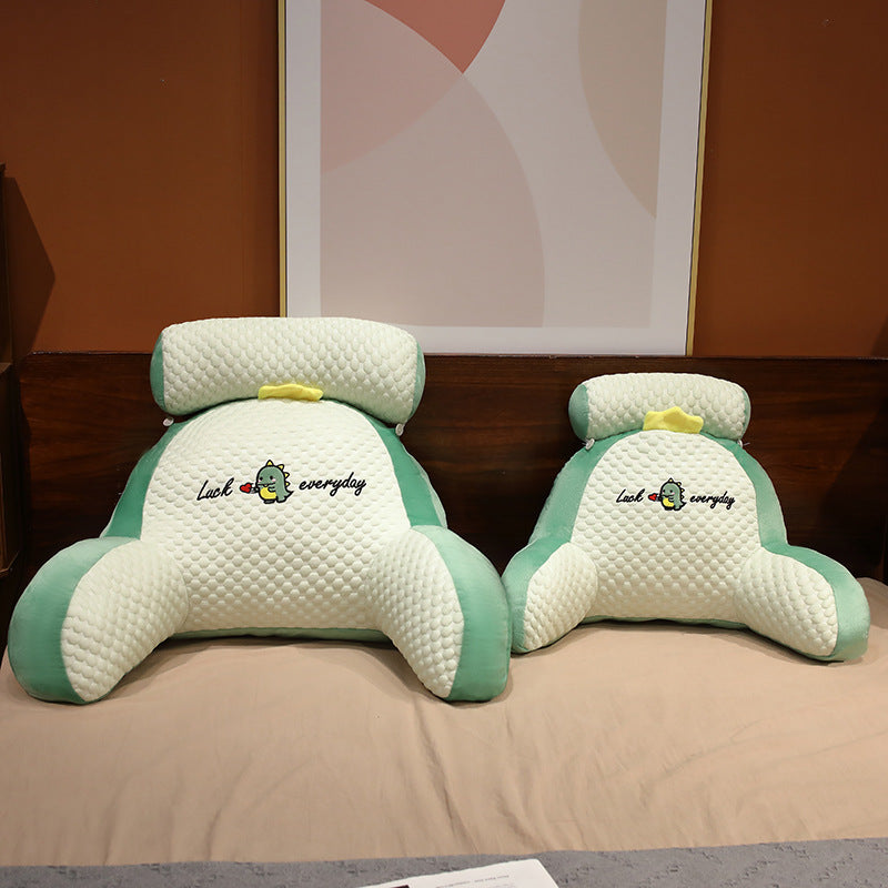 Back support pillow for the bed – Soft cozy pillow with armrests & neck pillow, perfect for reading and relaxing