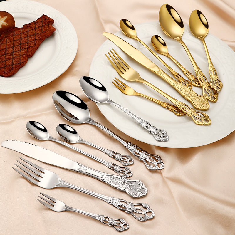 Western stainless steel dinnerware set – elegant and durable