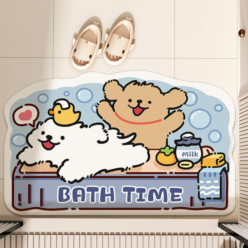 Cartoon Diatomite Quick-Drying Bath Mat