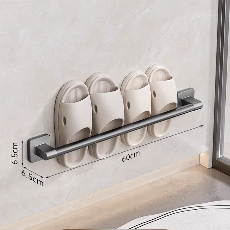 Hole-free wall-mounted slipper rack - space-saving & drip-dry