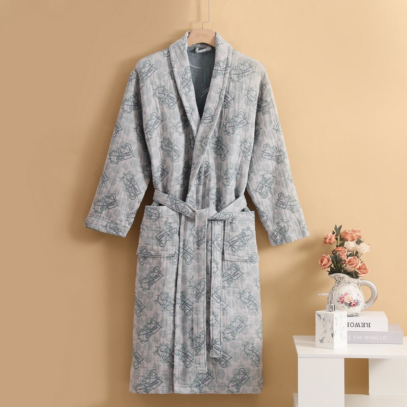 Four-layer pure cotton gauze bathrobe – soft and breathable