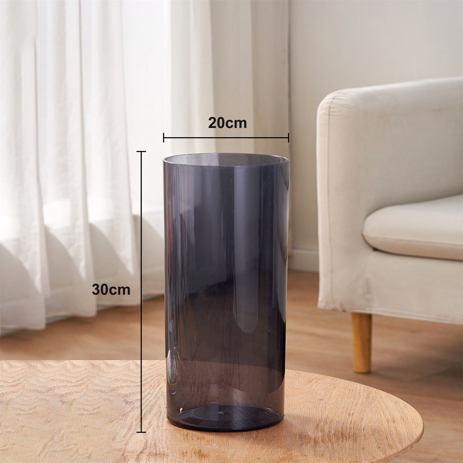 Schwarze Acrylvase - moderne Blumenvase mit großem Fassungsvermögen