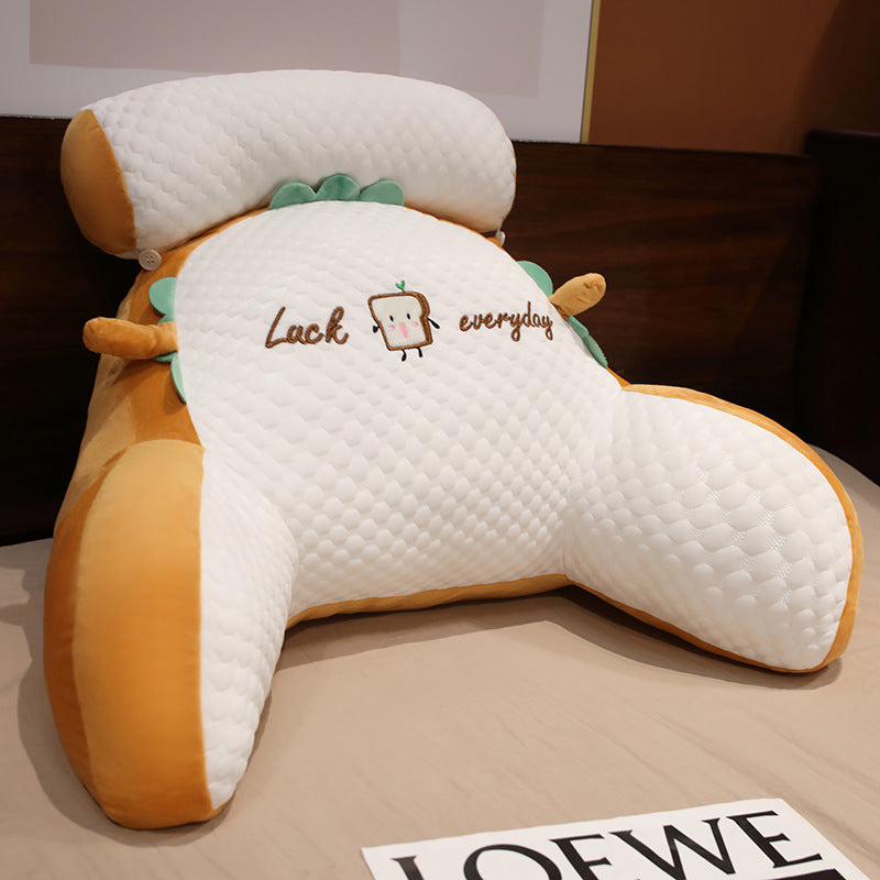 Back support pillow for the bed – Soft cozy pillow with armrests & neck pillow, perfect for reading and relaxing
