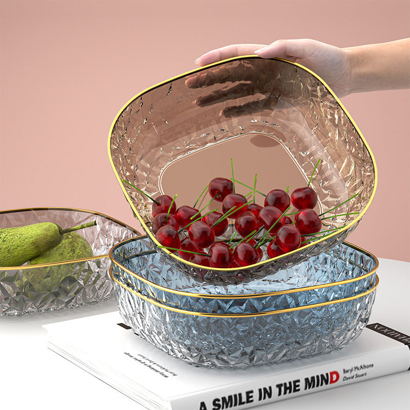 luxuriöser Obst- und Snackteller aus Kristall - elegante Wohnkultur