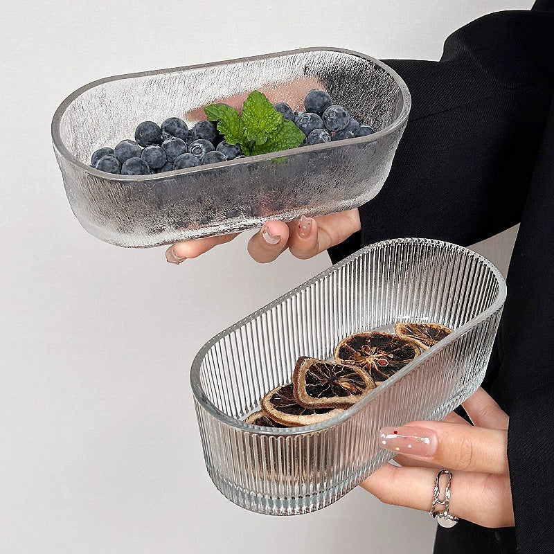 Oval Glass Snack Bowl – elegant & versatile