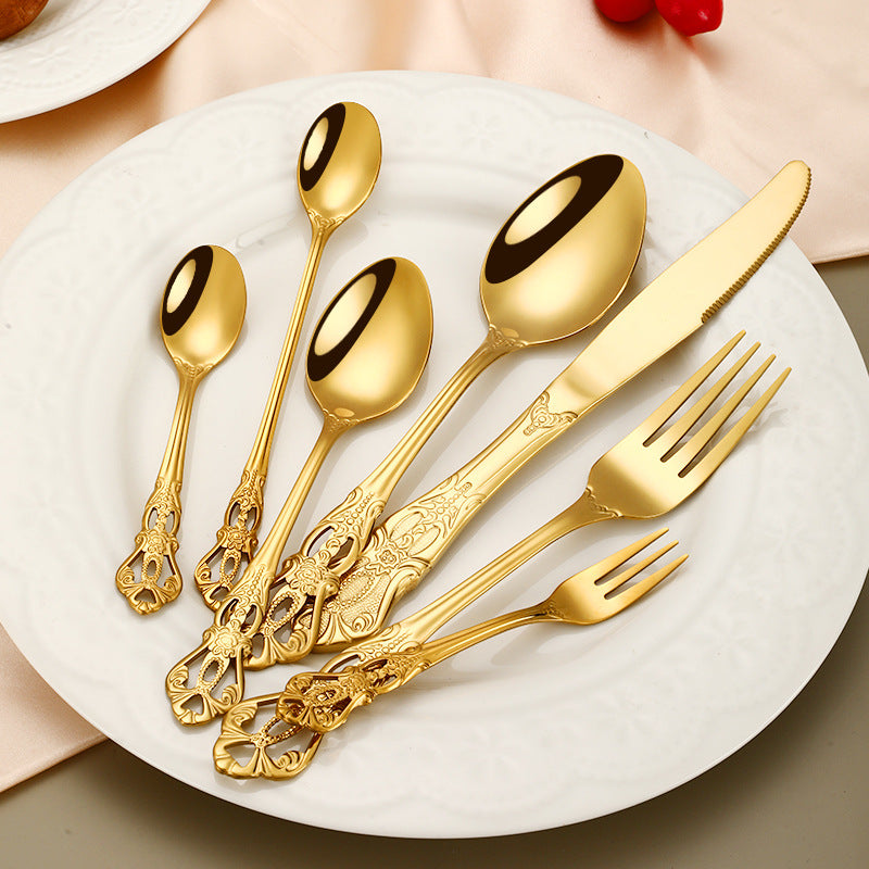 Western stainless steel dinnerware set – elegant and durable