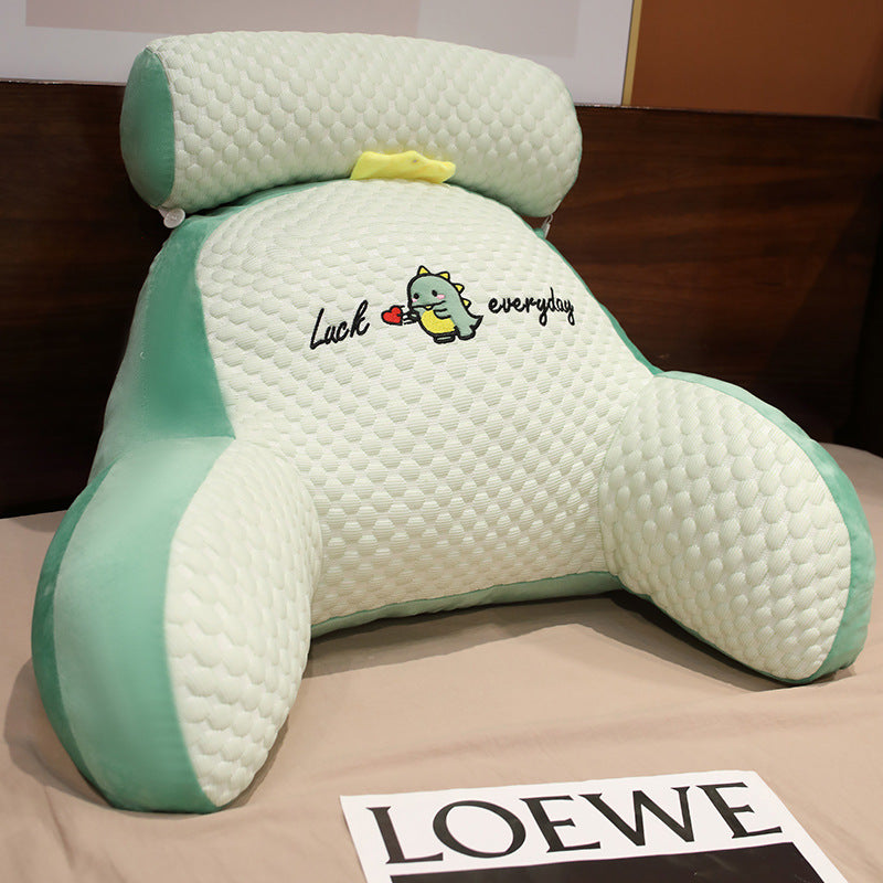 Back support pillow for the bed – Soft cozy pillow with armrests & neck pillow, perfect for reading and relaxing