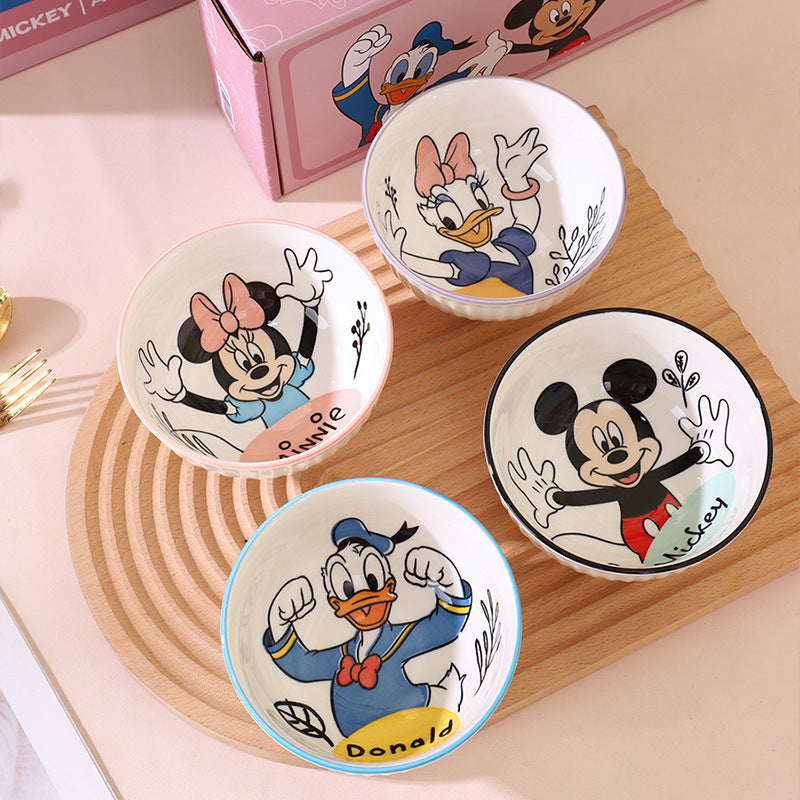Disney Mickey ceramic rice bowl set (4.5-inch, 4-piece)