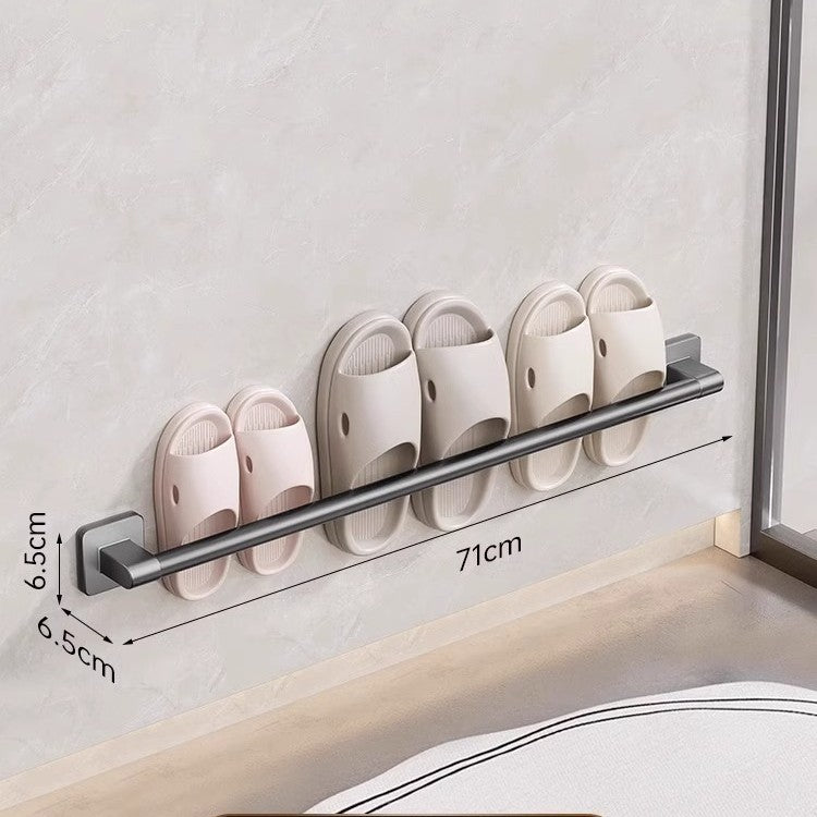 Hole-free wall-mounted slipper rack - space-saving & drip-dry