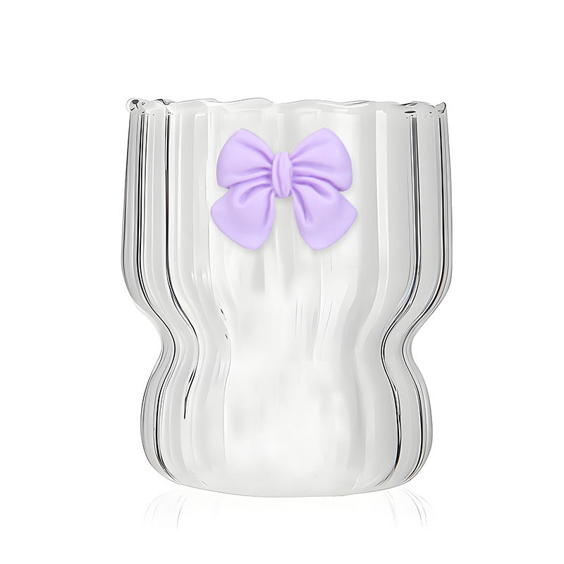 rosa Schleife Borosilikatglas Becher 300 ML- hitzebeständig & stilvoll