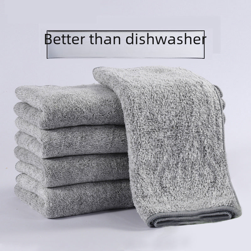 Bamboo charcoal dishcloth - thick, absorbent & oil-free