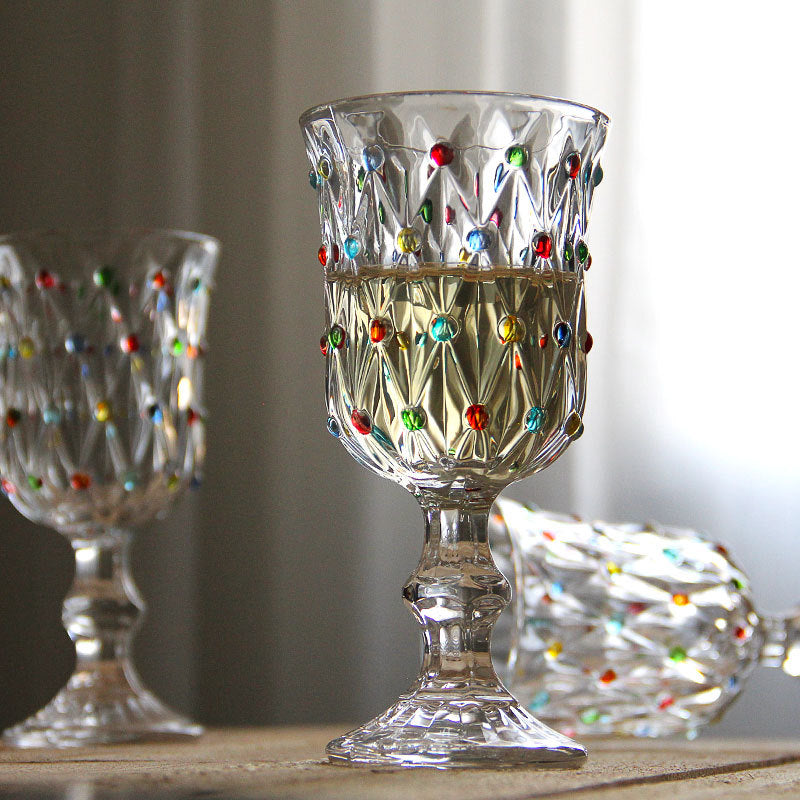 kreativer, handbemalter, verdickter Weinkelch - Vintage-Design