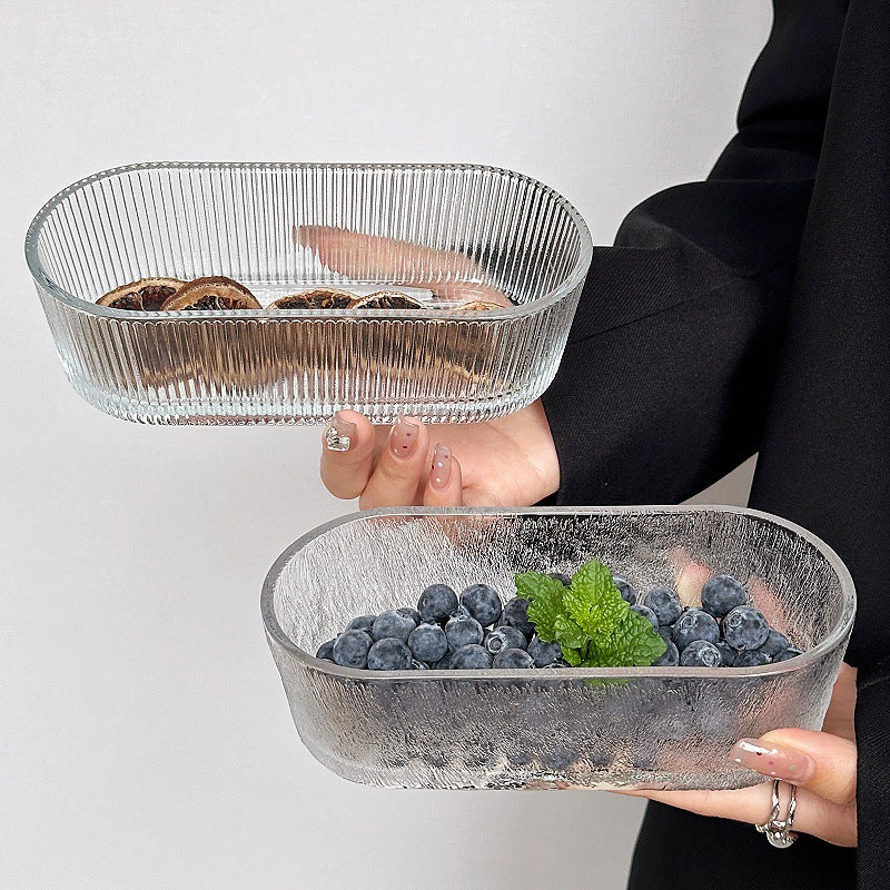 Oval Glass Snack Bowl – elegant & versatile