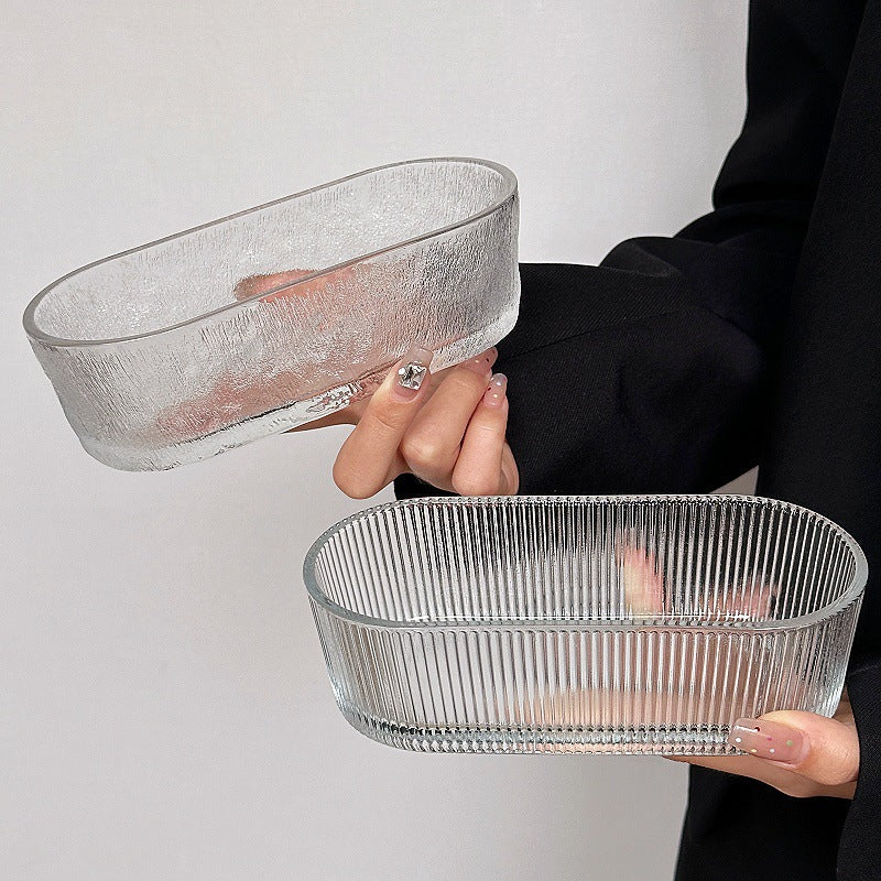 Oval Glass Snack Bowl – elegant & versatile