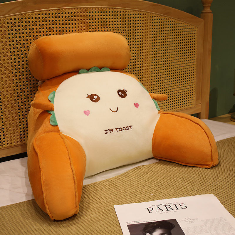 Back support pillow for the bed – Soft cozy pillow with armrests & neck pillow, perfect for reading and relaxing