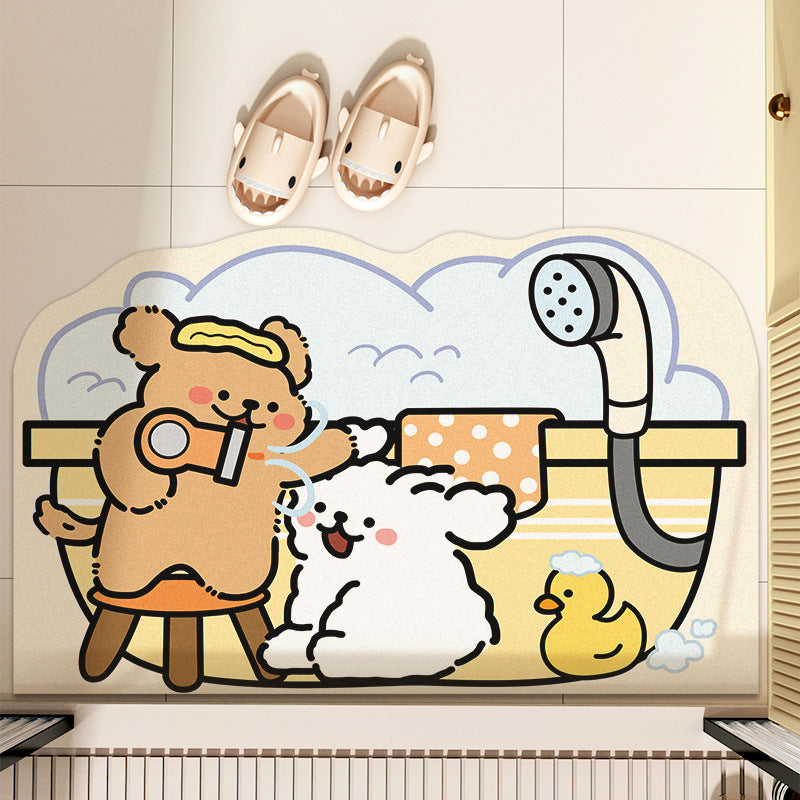 Cartoon Diatomite Quick-Drying Bath Mat