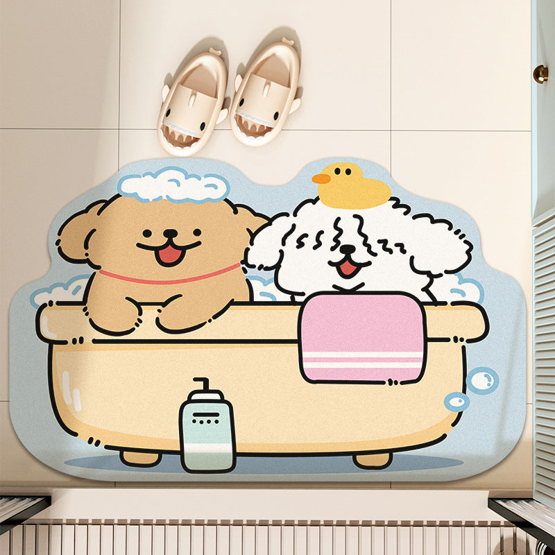 Cartoon Diatomite Quick-Drying Bath Mat