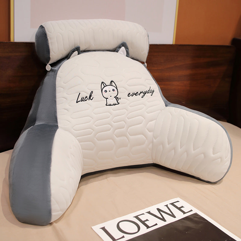Back support pillow for the bed – Soft cozy pillow with armrests & neck pillow, perfect for reading and relaxing