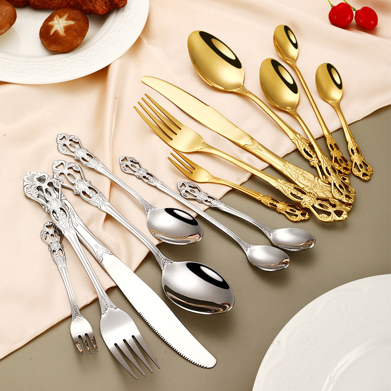Western stainless steel dinnerware set – elegant and durable