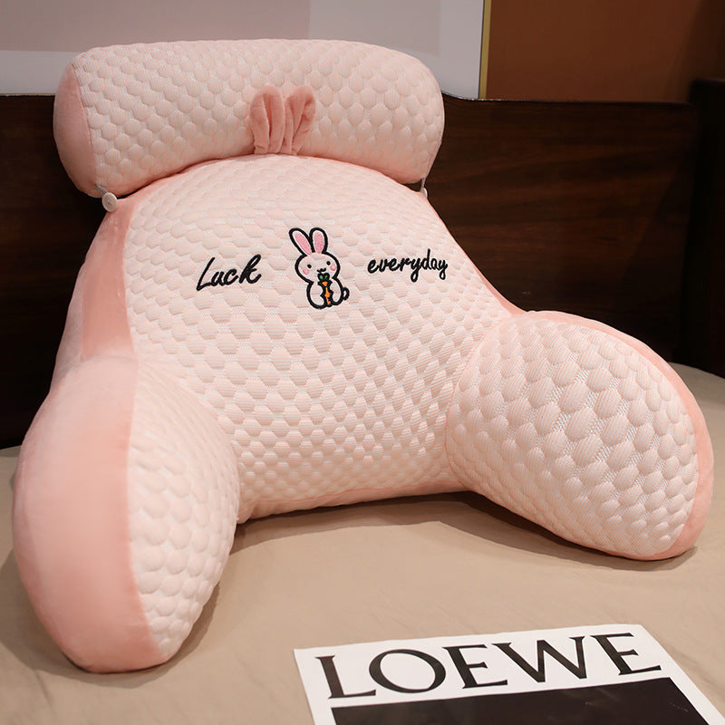 Back support pillow for the bed – Soft cozy pillow with armrests & neck pillow, perfect for reading and relaxing