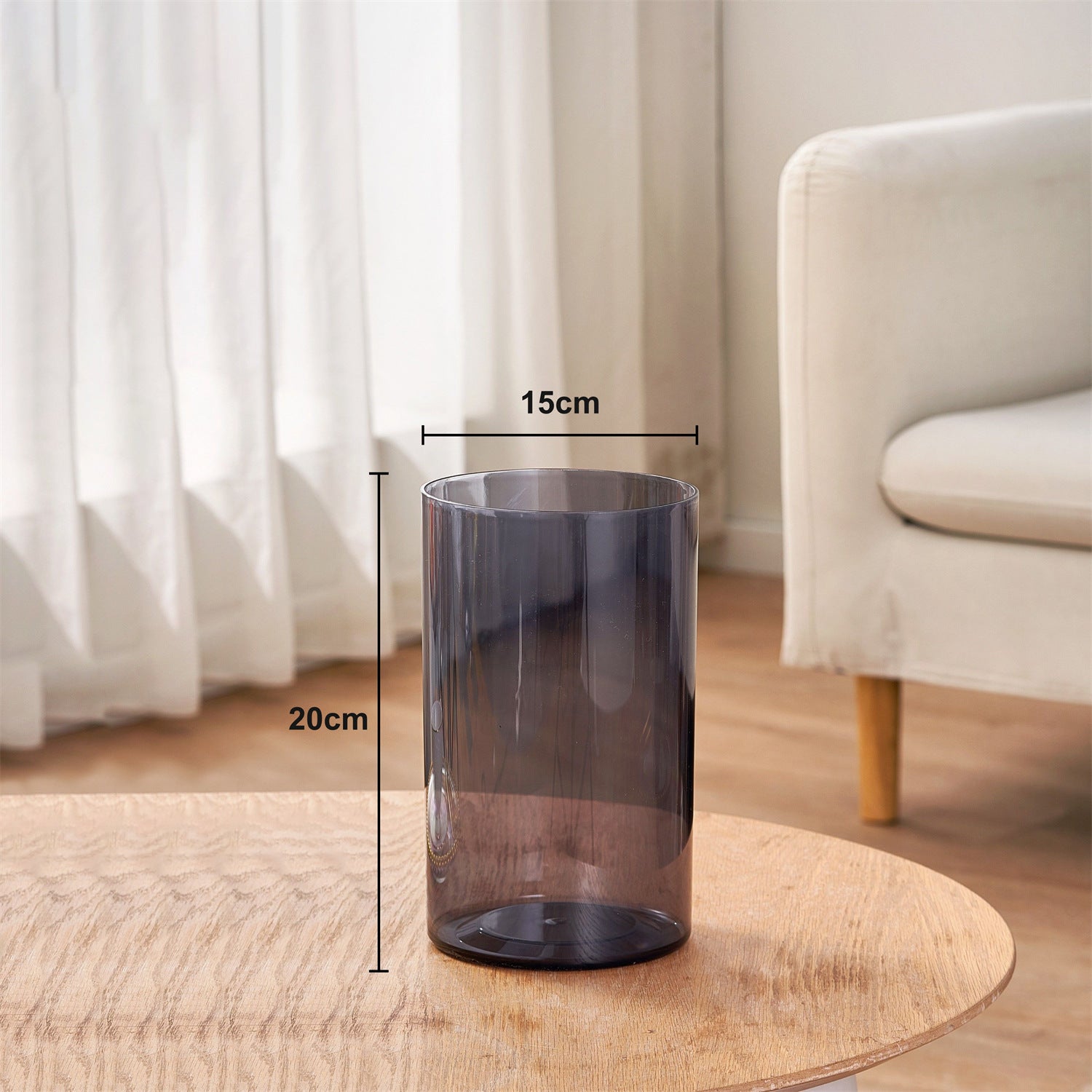 Schwarze Acrylvase - moderne Blumenvase mit großem Fassungsvermögen