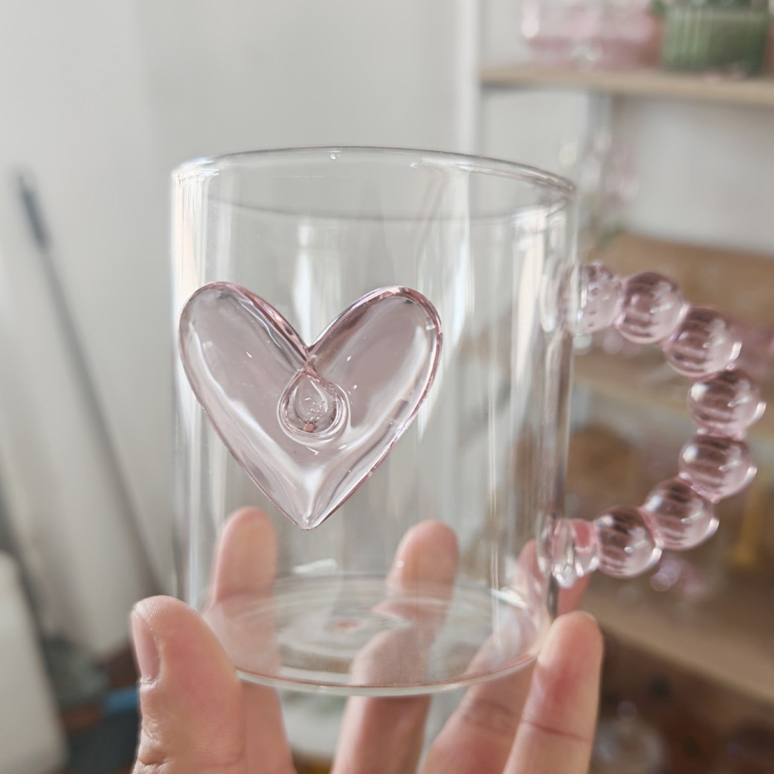 Pink Bow Glass Cup – cute Instagram-style juice cup