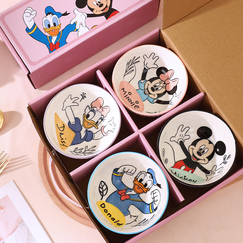 Disney Mickey ceramic rice bowl set (4.5-inch, 4-piece)