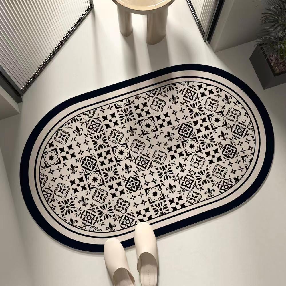 Lightweight, luxurious diatomaceous earth bathroom mat—absorbent and quick-drying