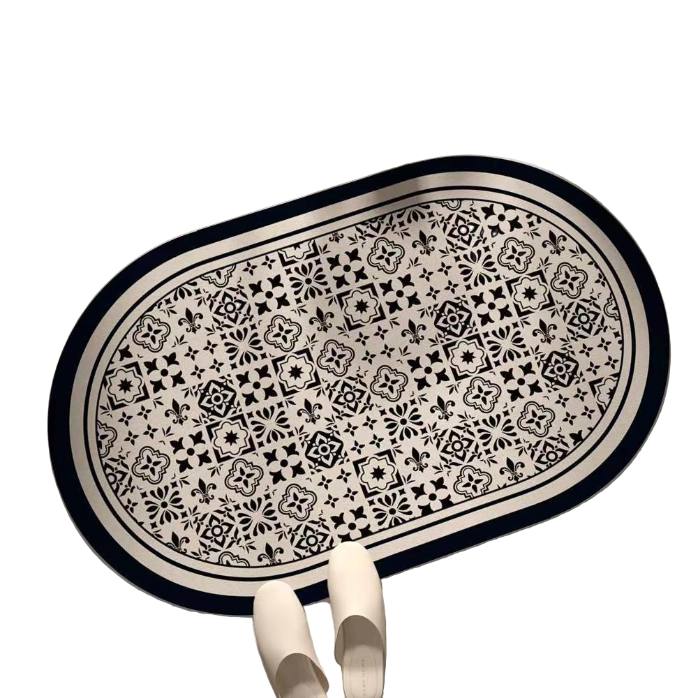 Lightweight, luxurious diatomaceous earth bathroom mat—absorbent and quick-drying