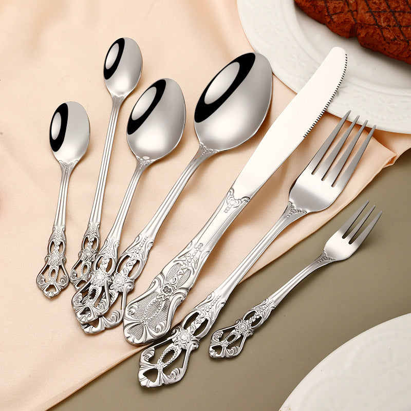 Western stainless steel dinnerware set – elegant and durable