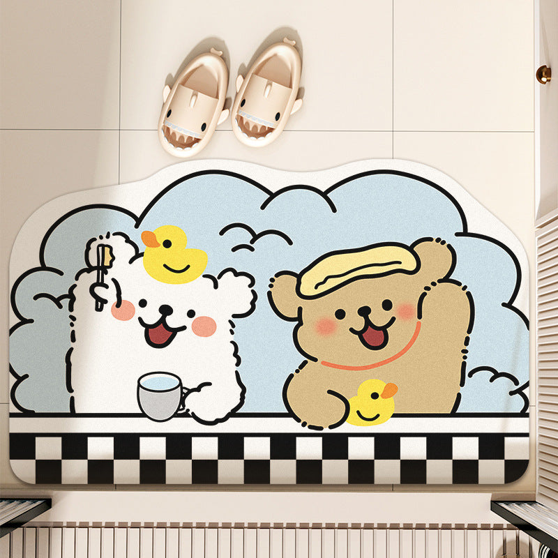 Cartoon Diatomite Quick-Drying Bath Mat
