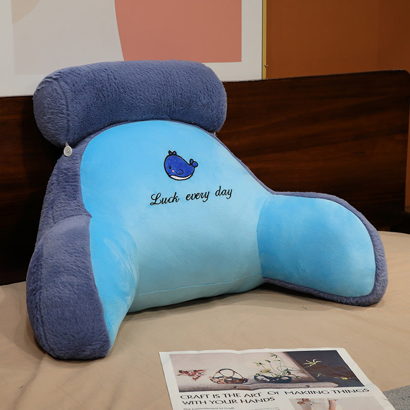 Back support pillow for the bed – Soft cozy pillow with armrests & neck pillow, perfect for reading and relaxing