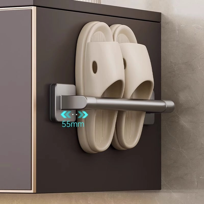 Hole-free wall-mounted slipper rack - space-saving & drip-dry