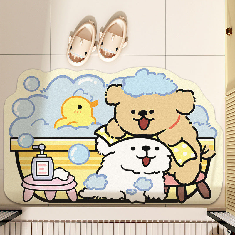 Cartoon Diatomite Quick-Drying Bath Mat
