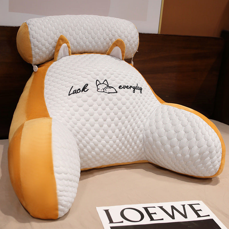 Back support pillow for the bed – Soft cozy pillow with armrests & neck pillow, perfect for reading and relaxing