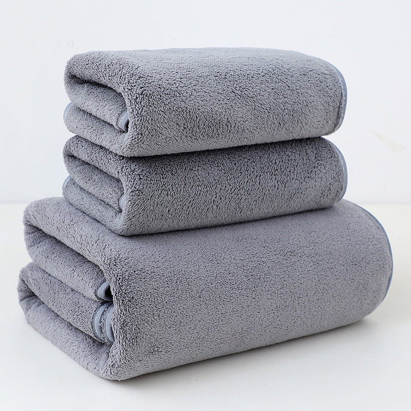 Coral fleece bath towel set – ultra-soft & absorbent