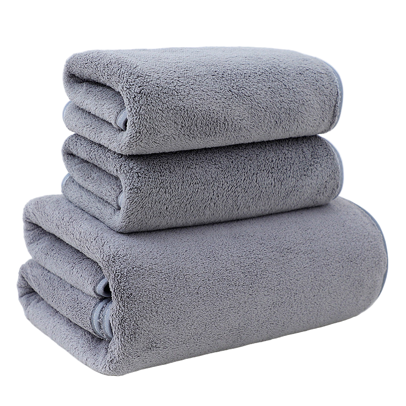 Coral fleece bath towel set – ultra-soft & absorbent