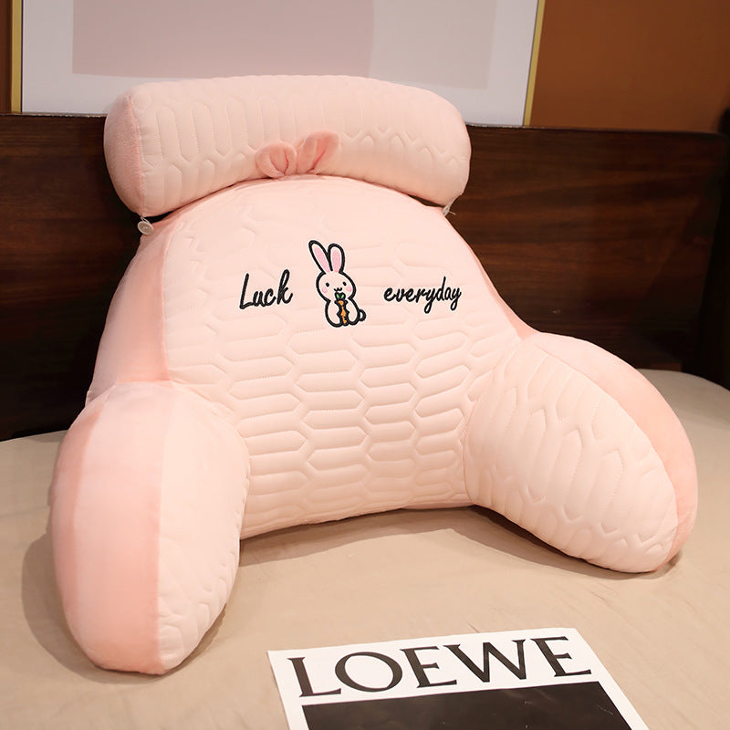 Back support pillow for the bed – Soft cozy pillow with armrests & neck pillow, perfect for reading and relaxing