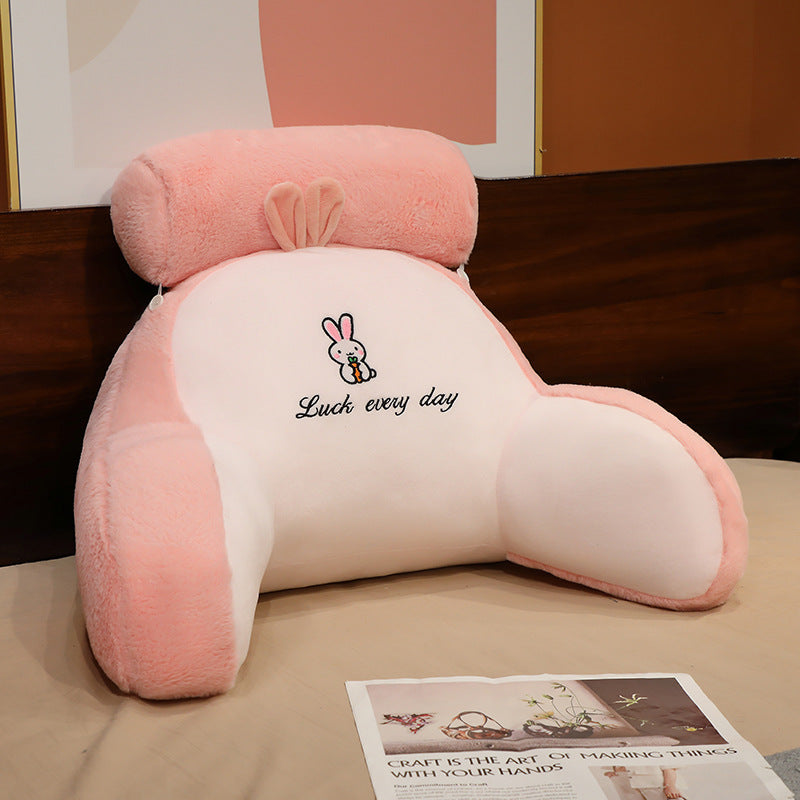 Back support pillow for the bed – Soft cozy pillow with armrests & neck pillow, perfect for reading and relaxing