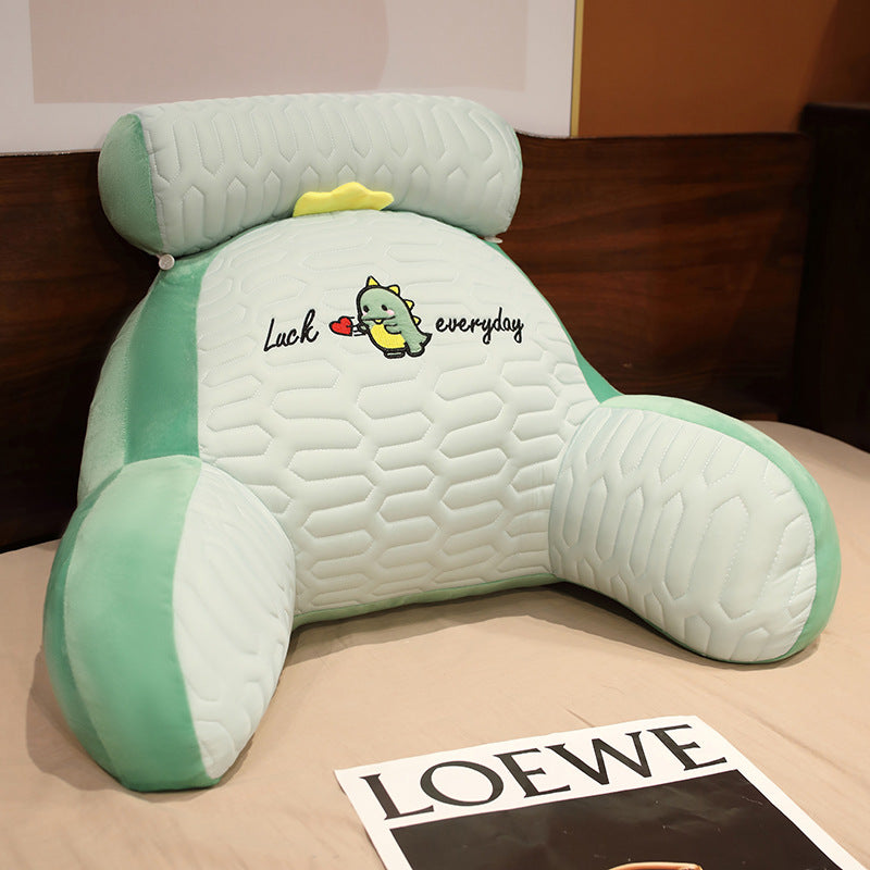 Back support pillow for the bed – Soft cozy pillow with armrests & neck pillow, perfect for reading and relaxing