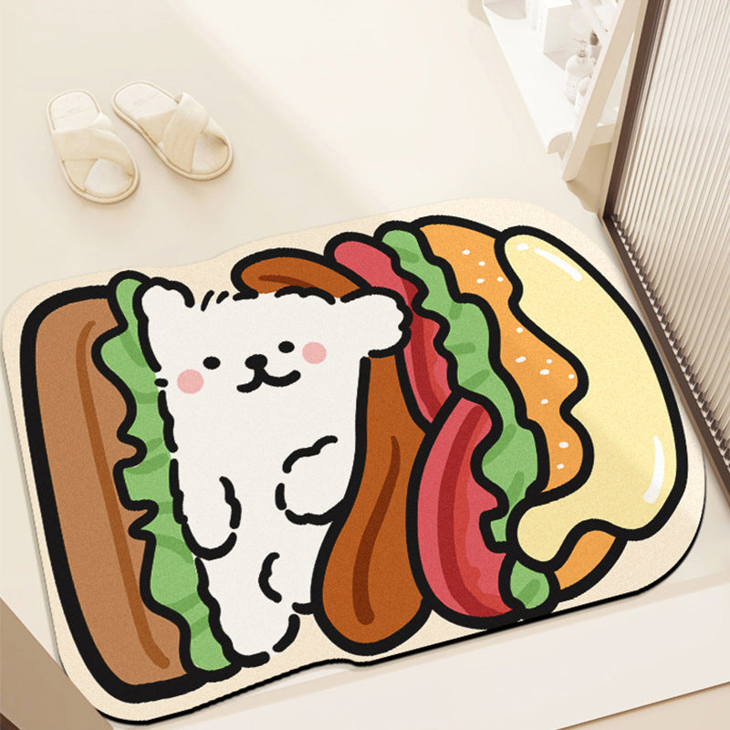 Cartoon Diatomite Quick-Drying Bath Mat