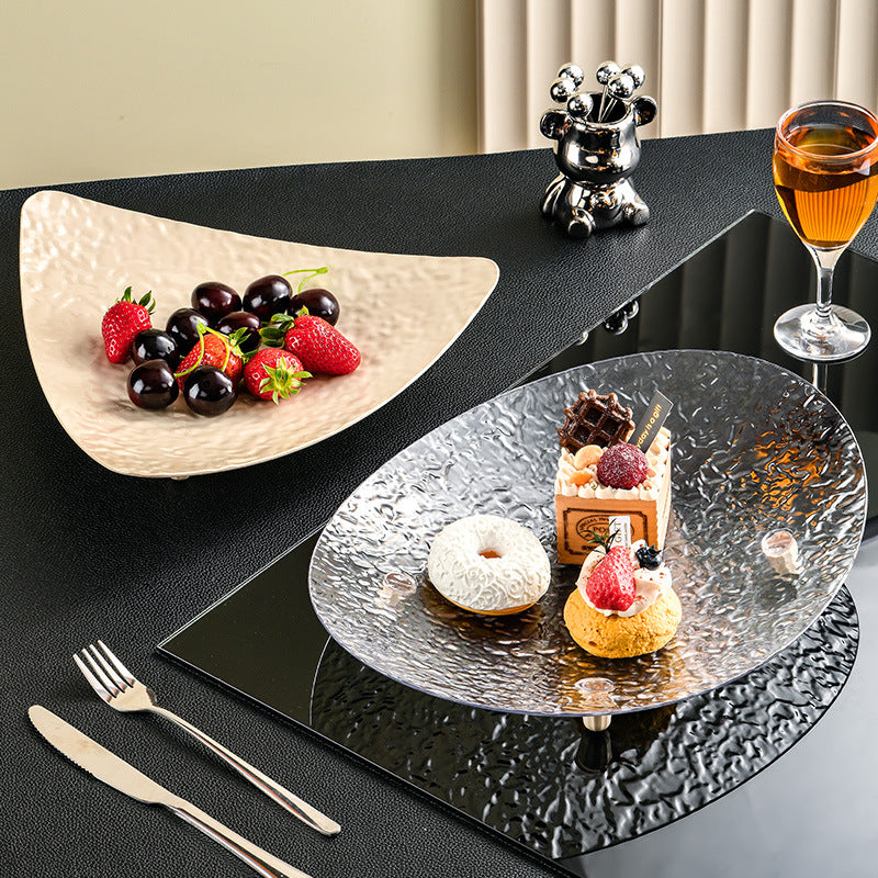Creative triangular fruit and snack tray – stylish and functional