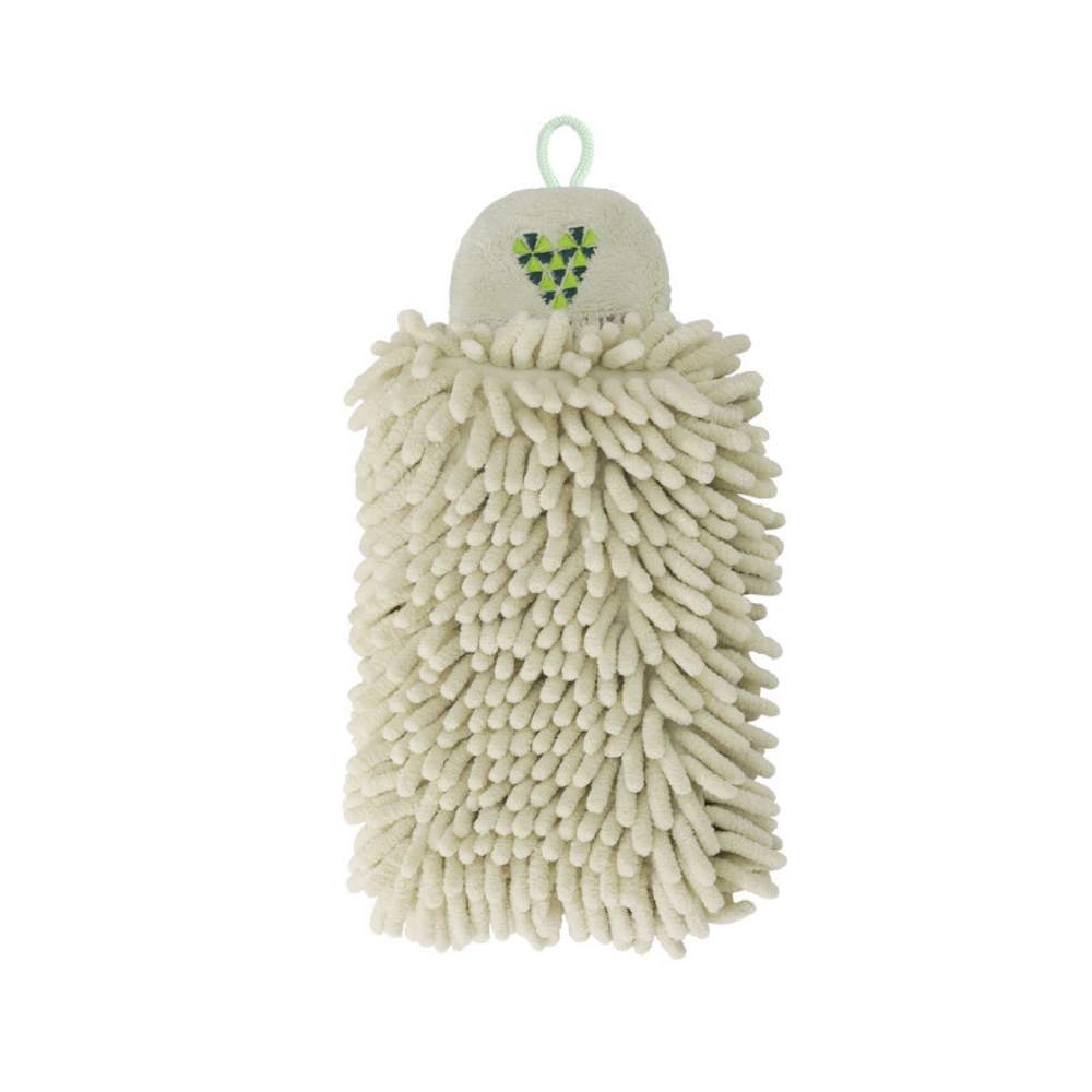 Quick-Dry Chenille Hanging Kitchen Towel - Ultra-Absorbent Cartoon Embroidered Hand Towel