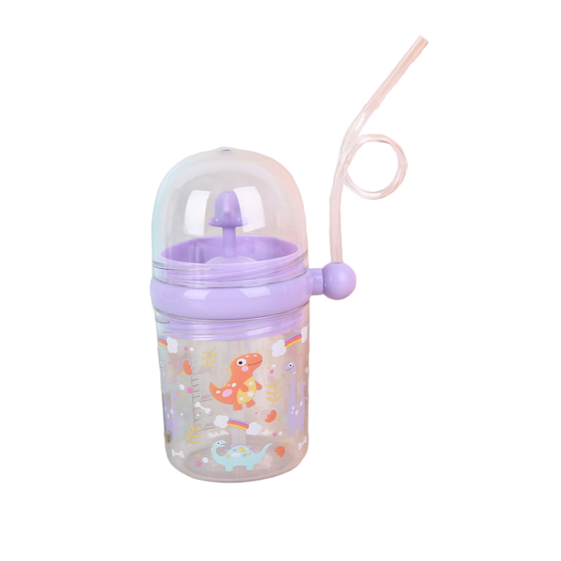 Whale Spray Kids Water Bottle - BPA-Free Tritan, 260ml, Spill-Proof Straw Cup
