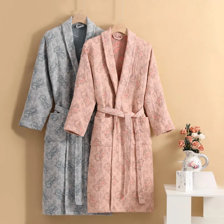 Four-layer pure cotton gauze bathrobe – soft and breathable